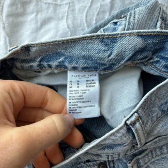 American Eagle Outfitters Light Blue 90s Boyfriend Jeans High Waist Light Wash00 - Picture 6 of 7